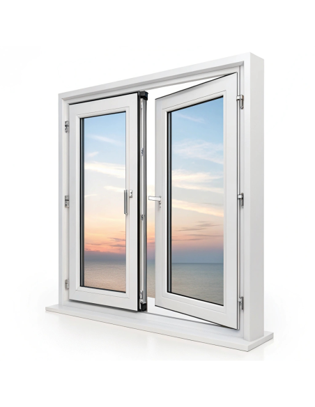  VENTANA DE ALUMINIO BLANCO BRILLO 1 HOJA ABATIBLE